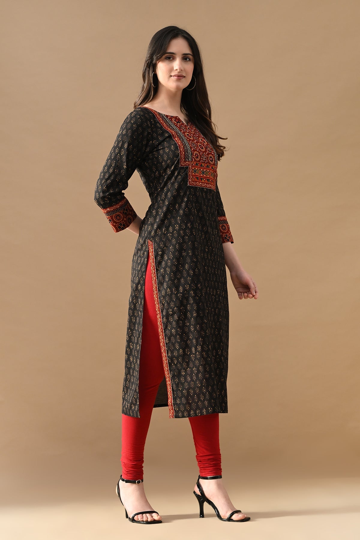Black Printed Kurta