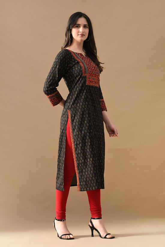 Black Printed Kurta