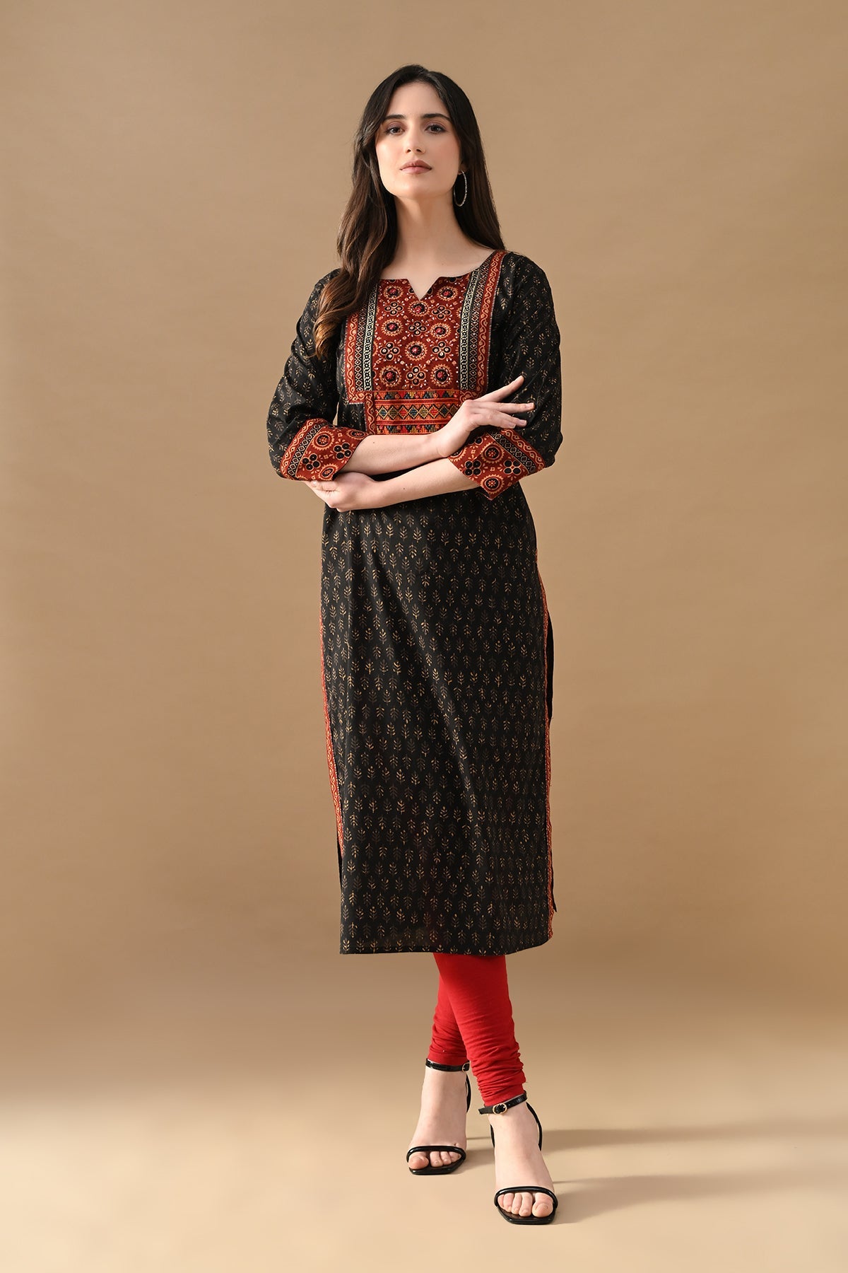 Black Printed Kurta