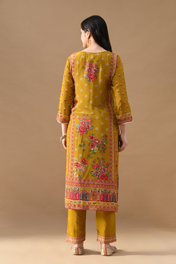 Yellow Embroidered Kurta Set