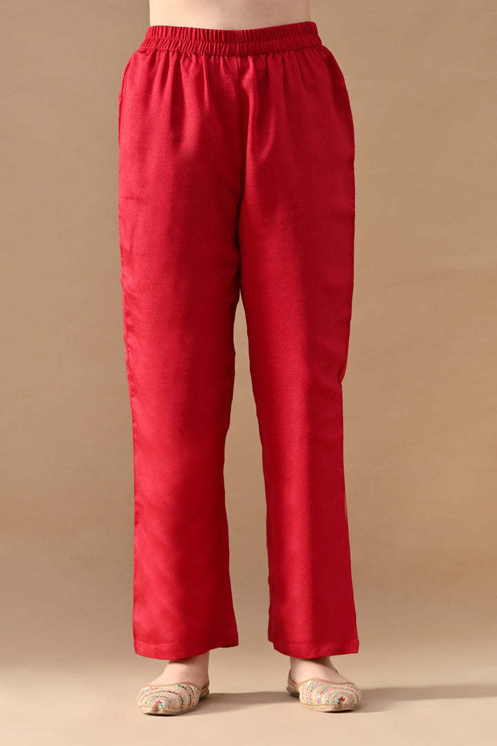 Pink Embroidered Kurta Set (3 Piece)