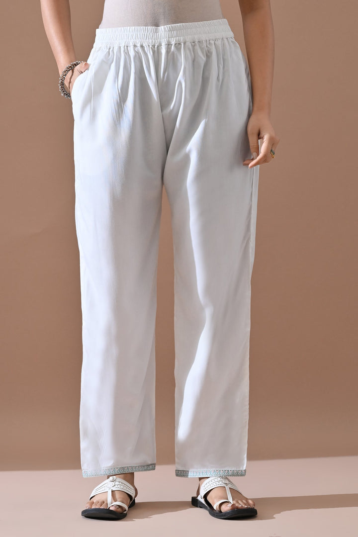 Cream Embroidered Kurta Set