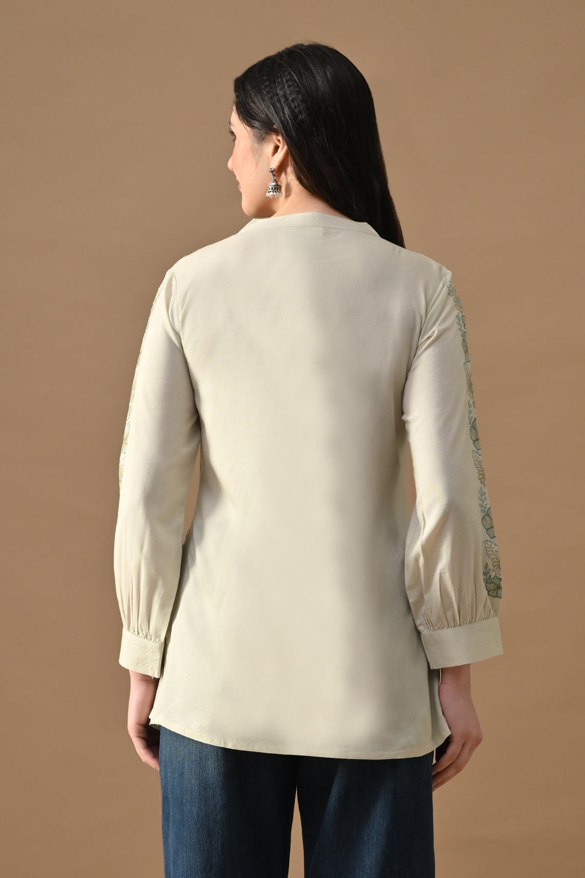 Cream Embroidered Top