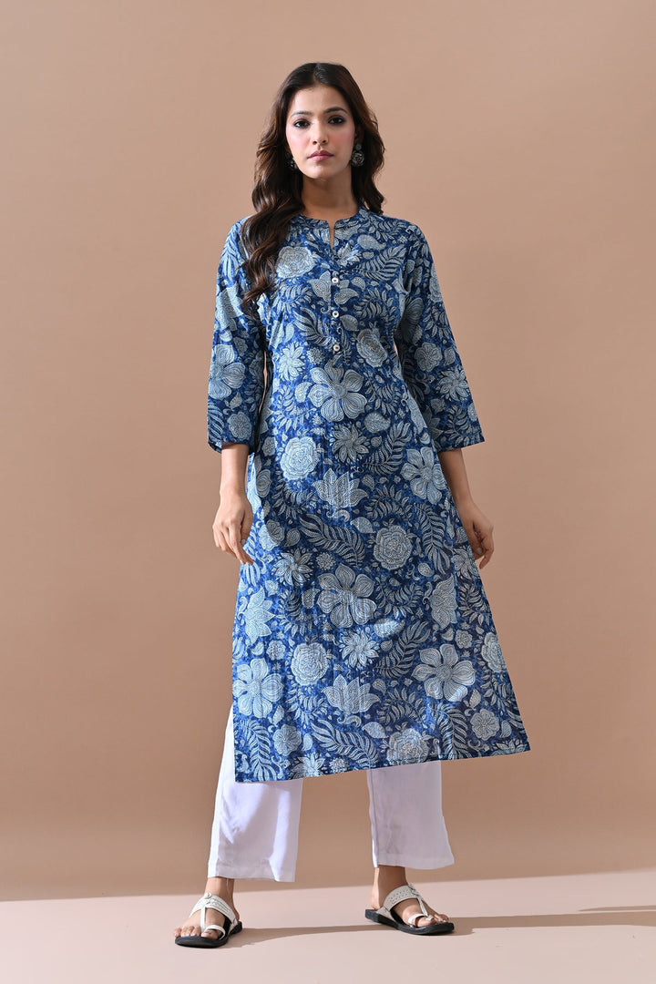 Blue Printed Kurta