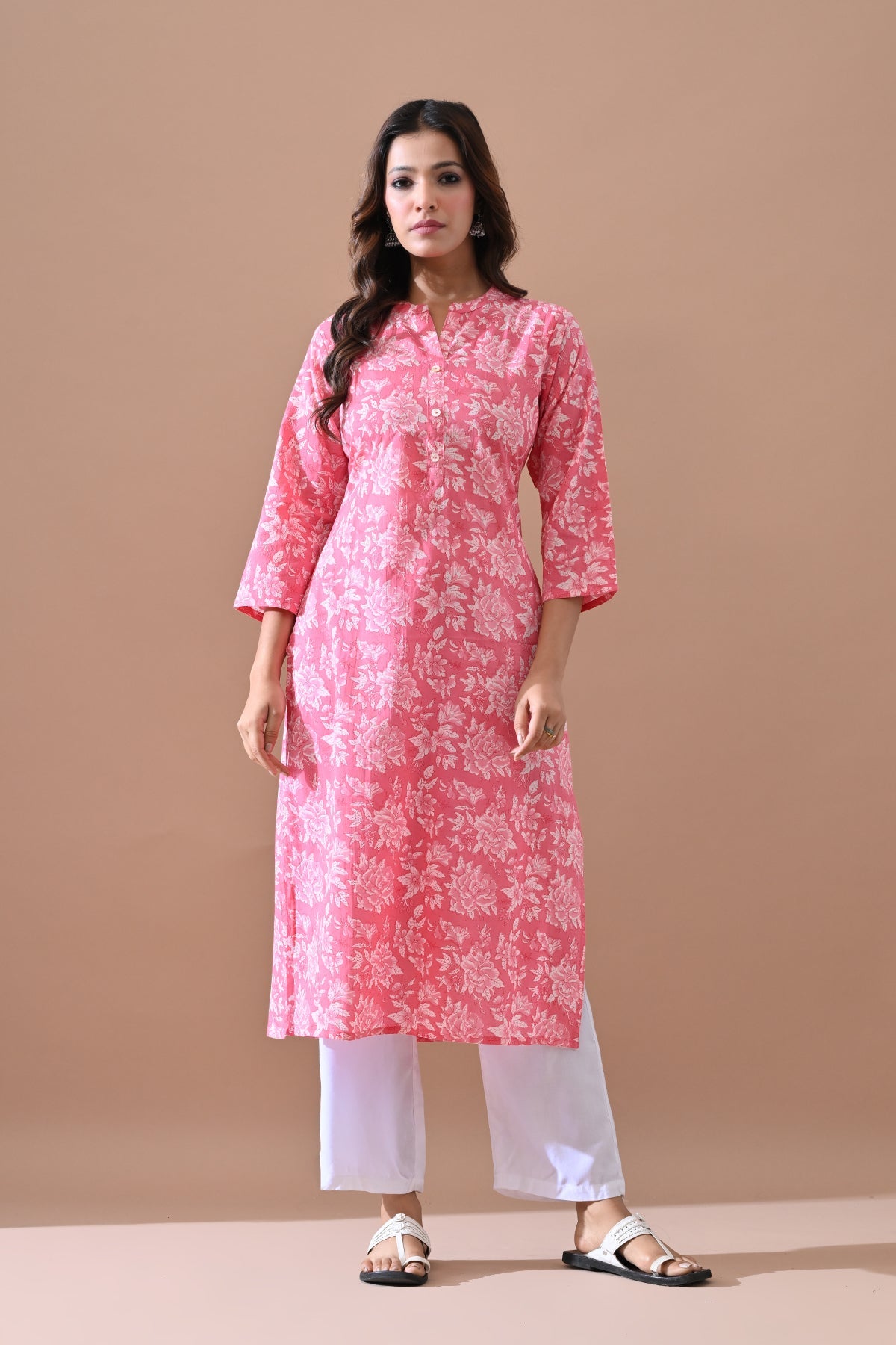 Pink Printed Kurta