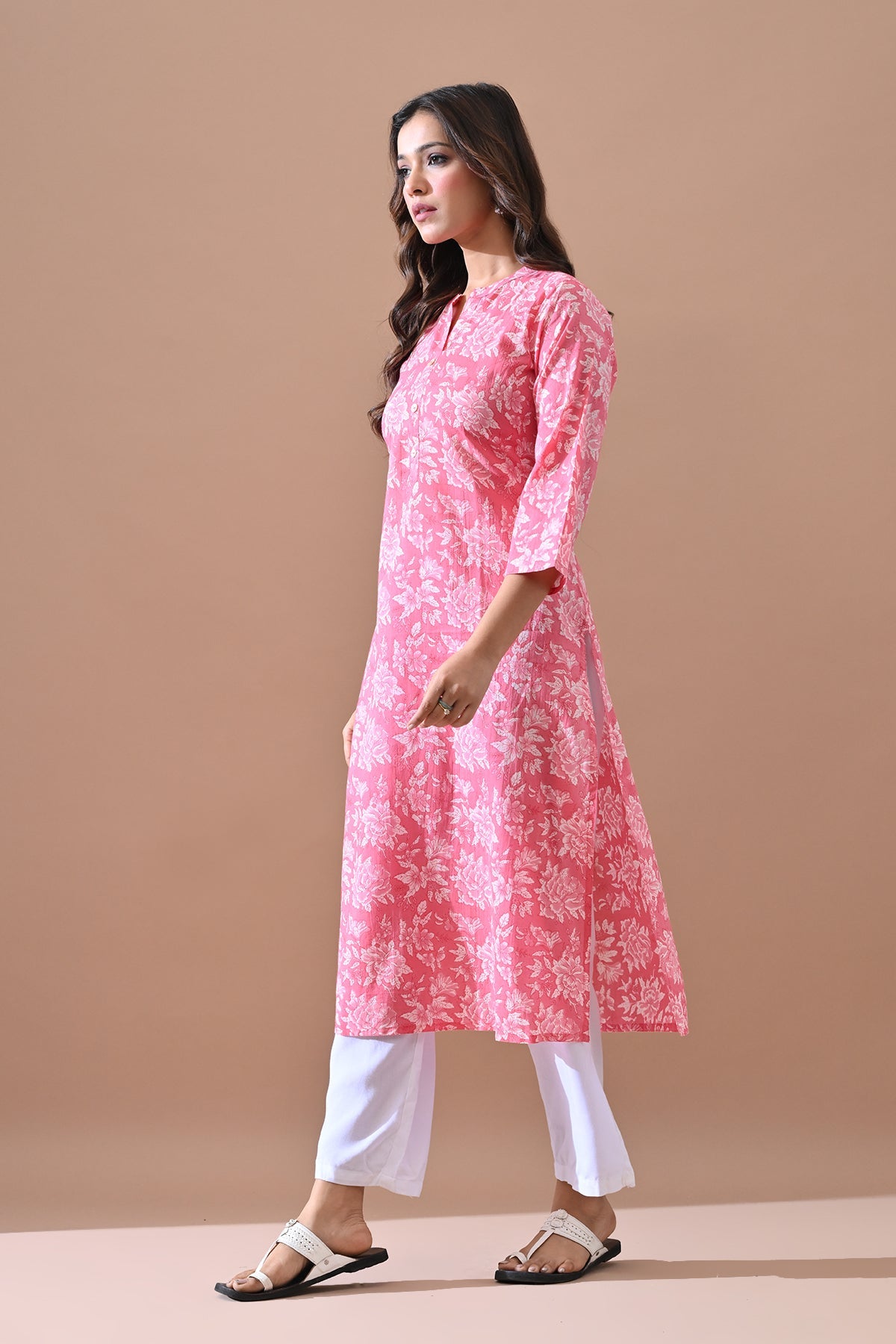 Pink Printed Kurta