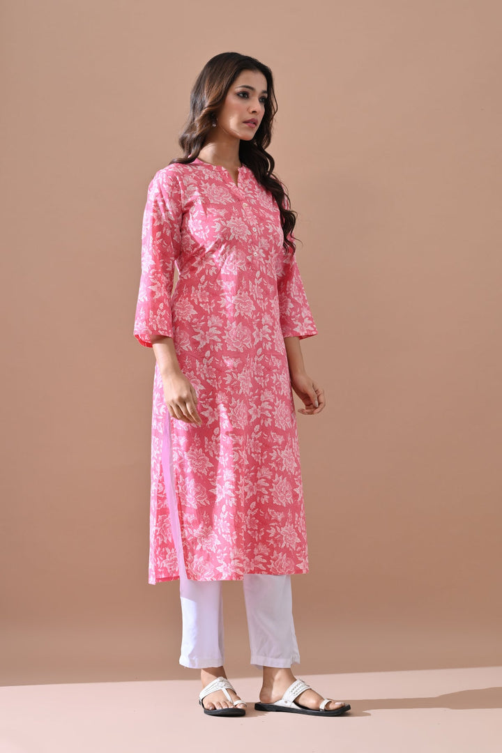 Pink Printed Kurta