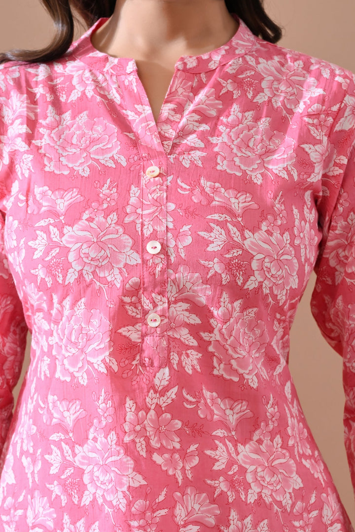 Pink Printed Kurta