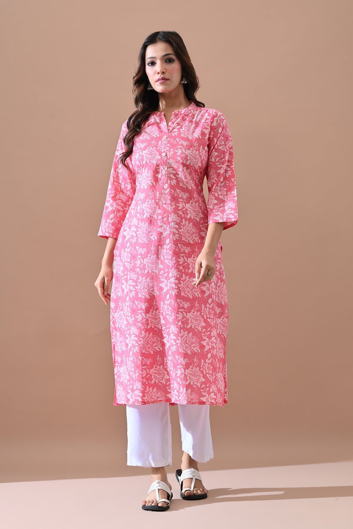 Pink Printed Kurta