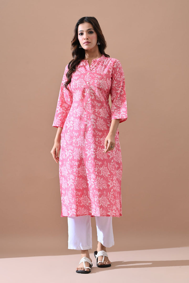 Pink Printed Kurta