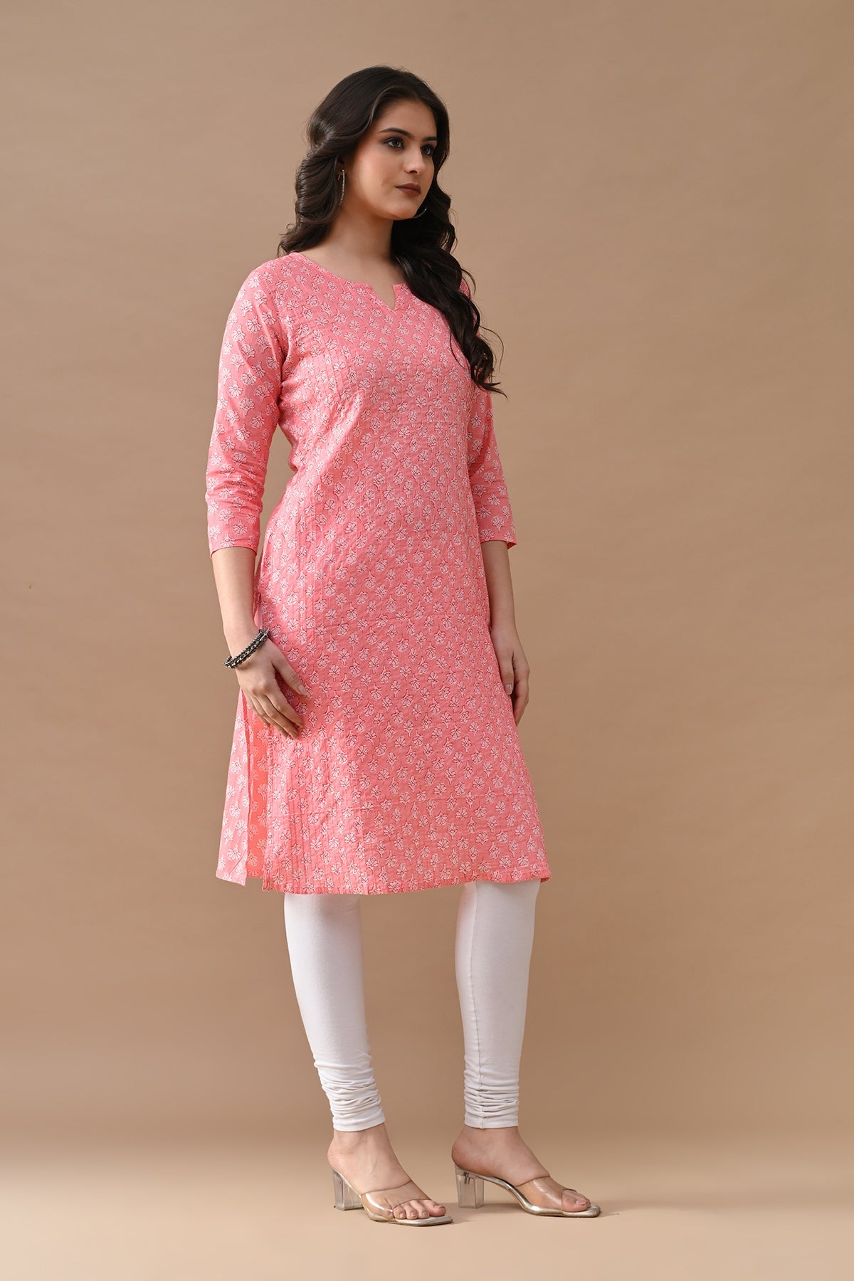 Pink Printed Kurta