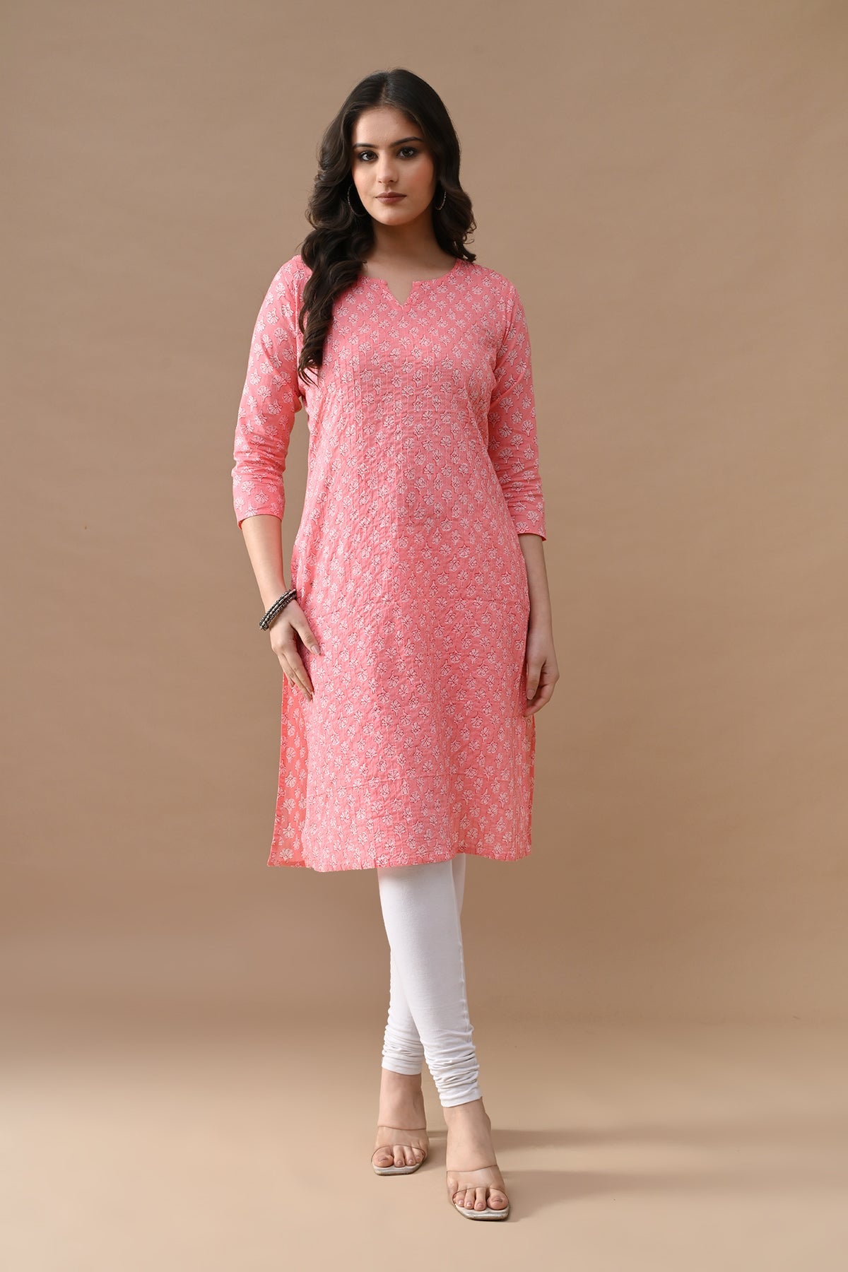 Pink Printed Kurta