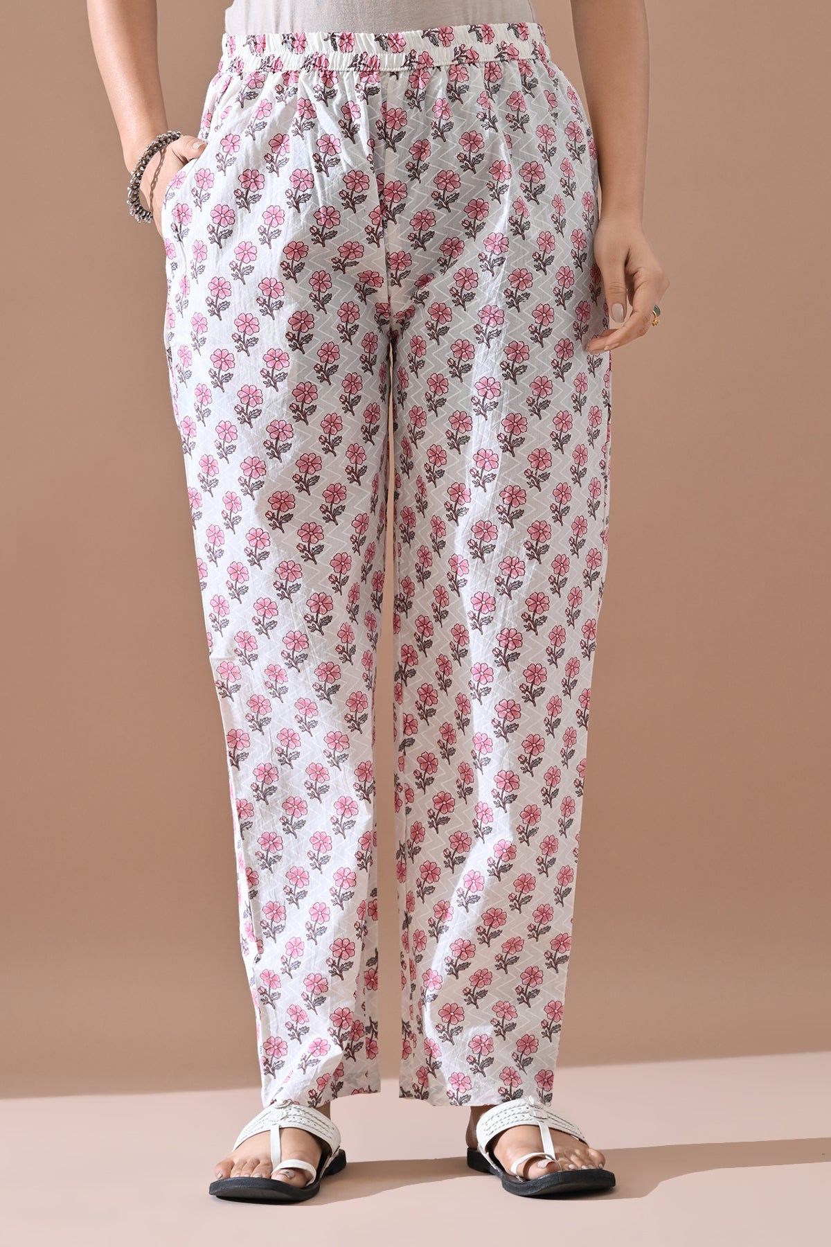 Cream Printed Kurta 2 Pcs Set
