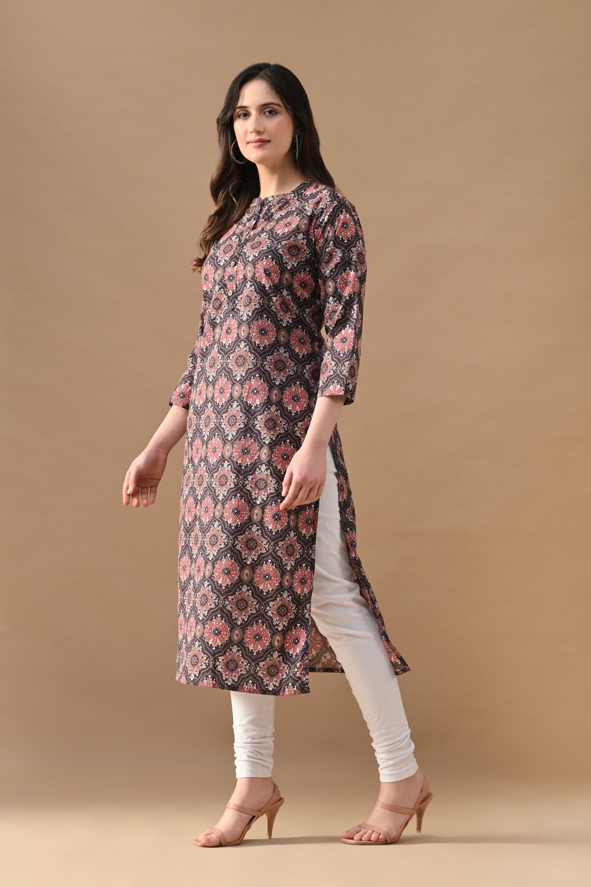 Purple Printed Kurta
