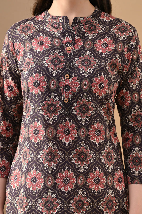 Purple Printed Kurta