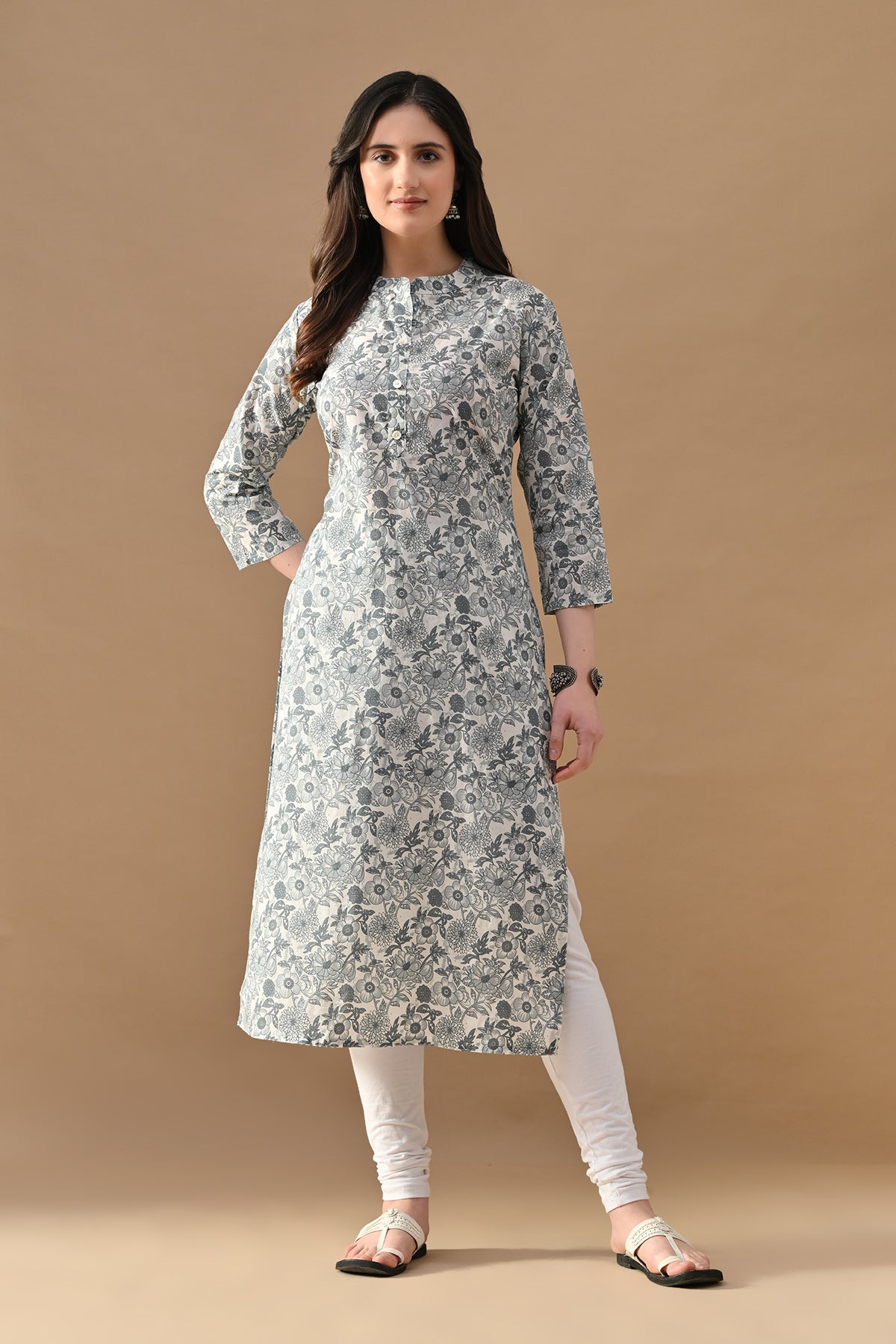White Printed Kurta