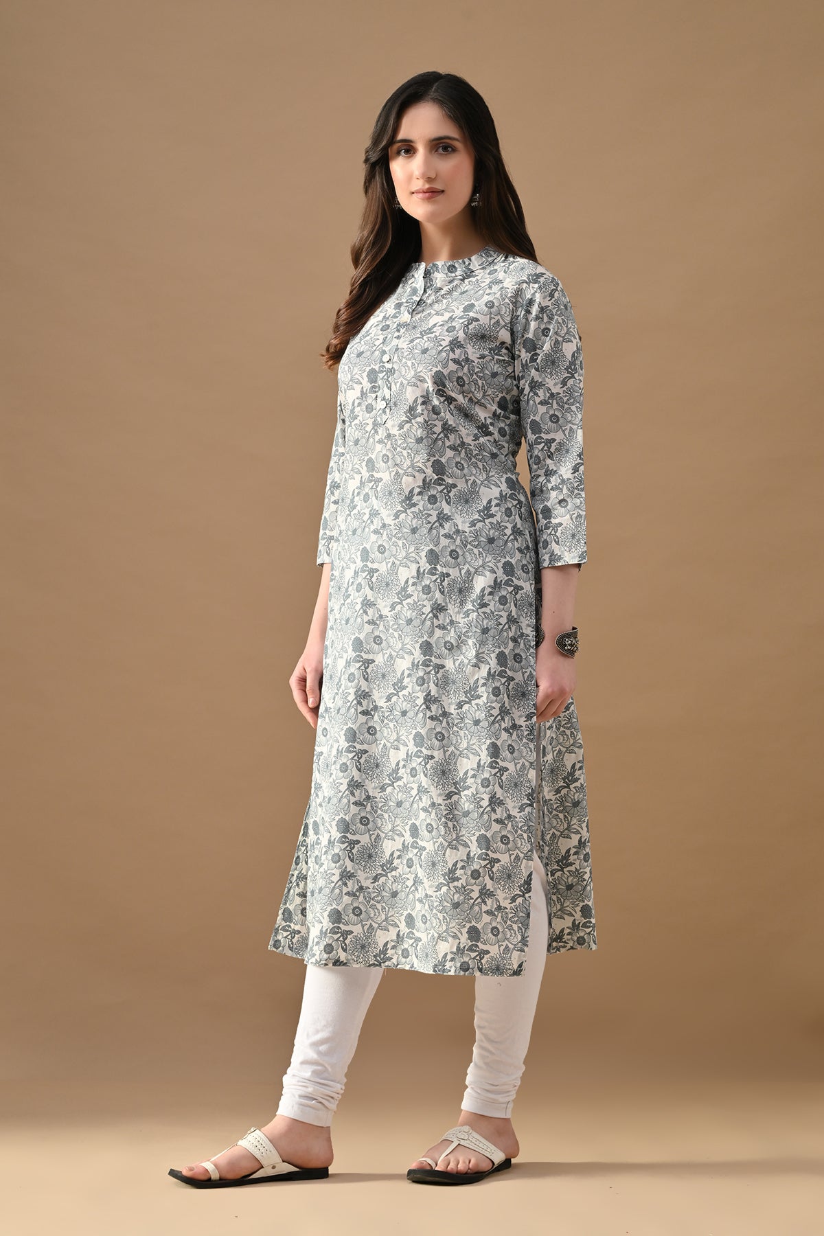 White Printed Kurta