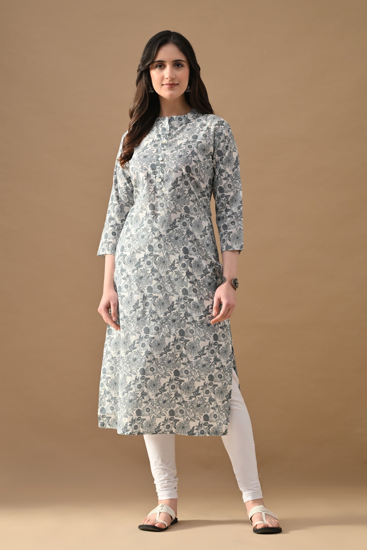 White Printed Kurta