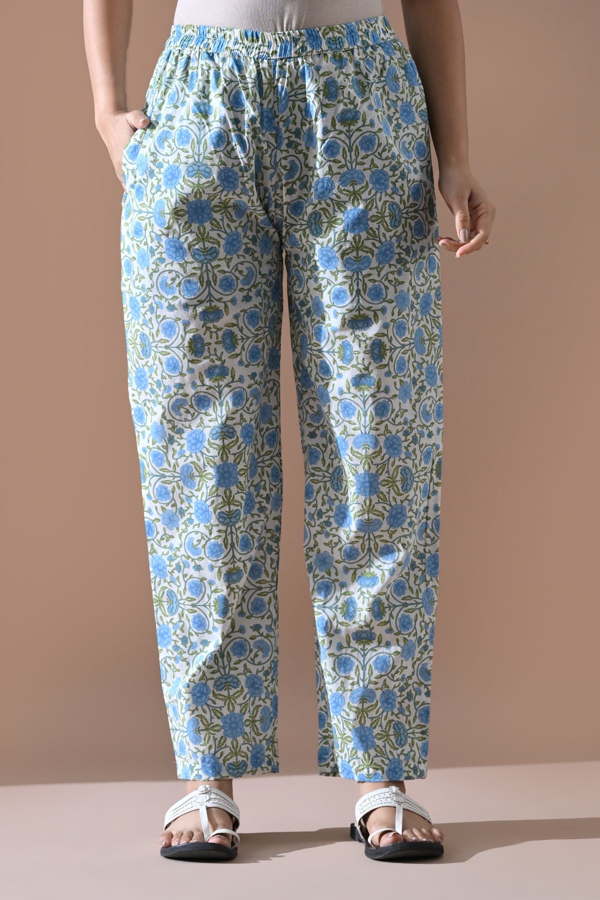 Cream Floral Printed Kurta 2 Pcs Set