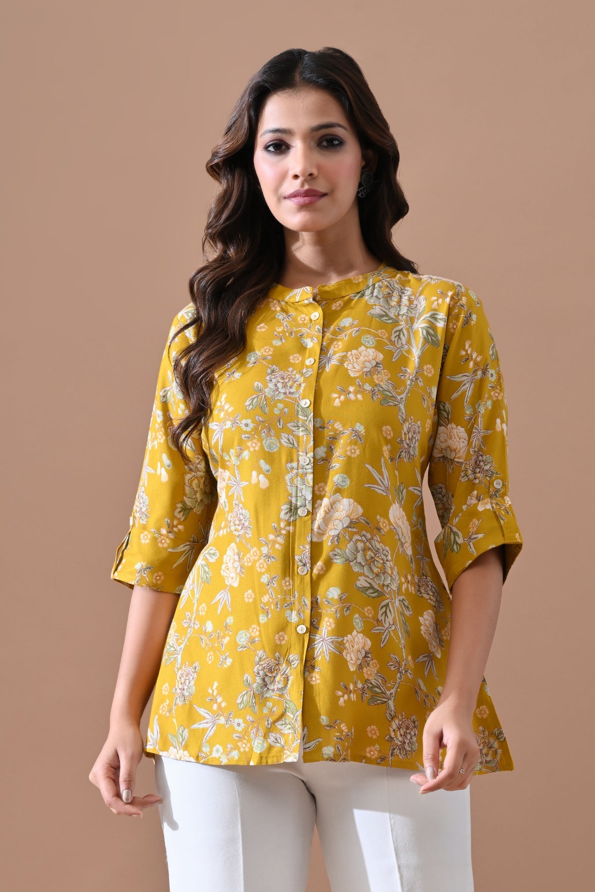 Yellow Floral Printed Top