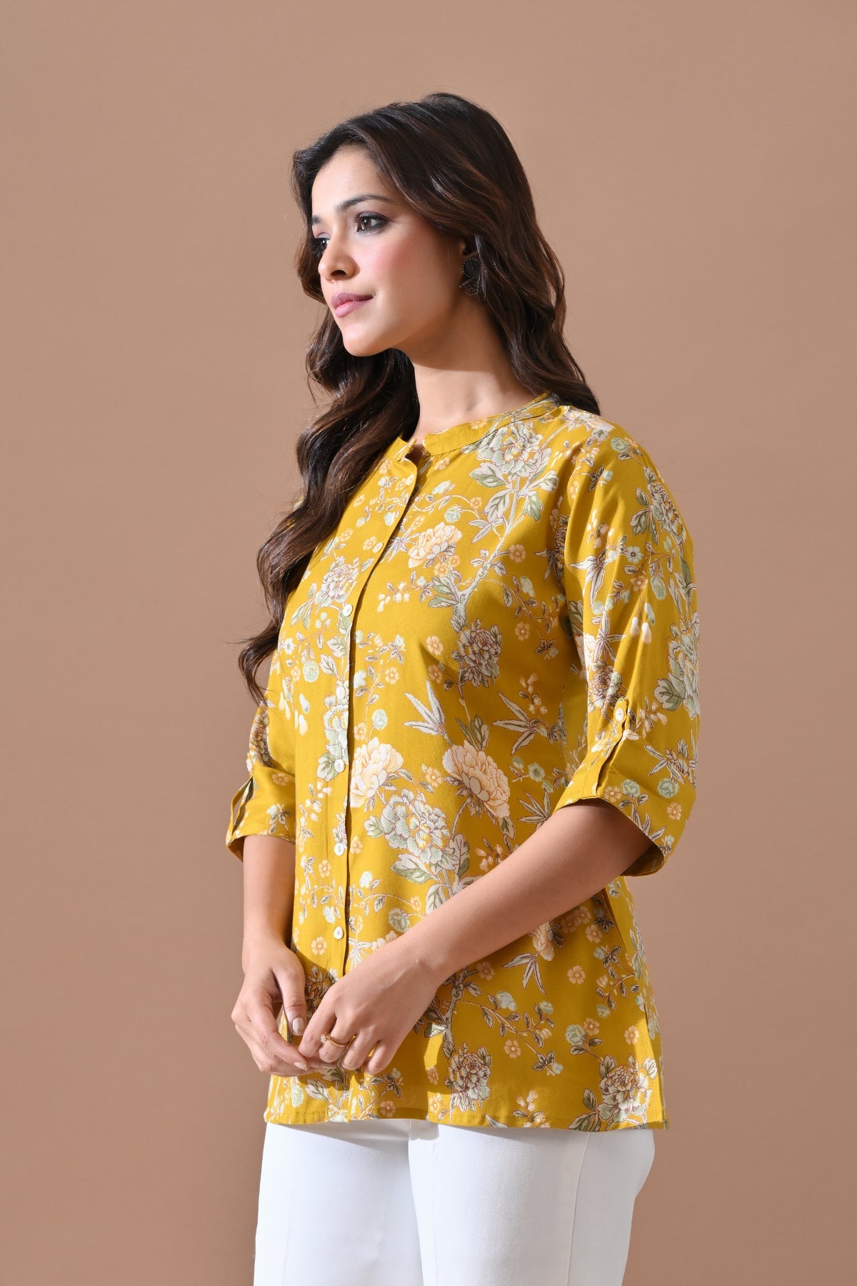 Yellow Floral Printed Top