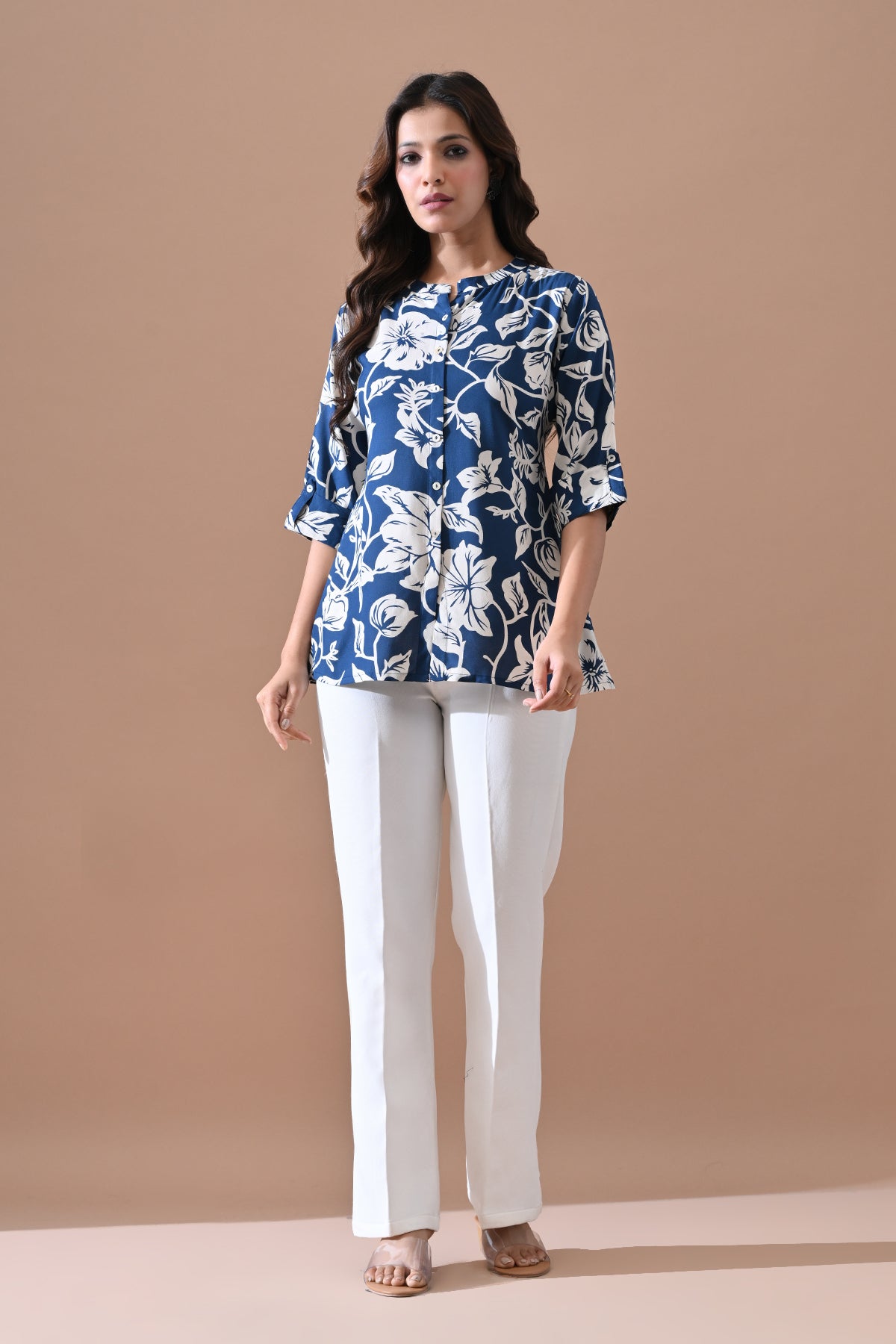Blue Printed Top