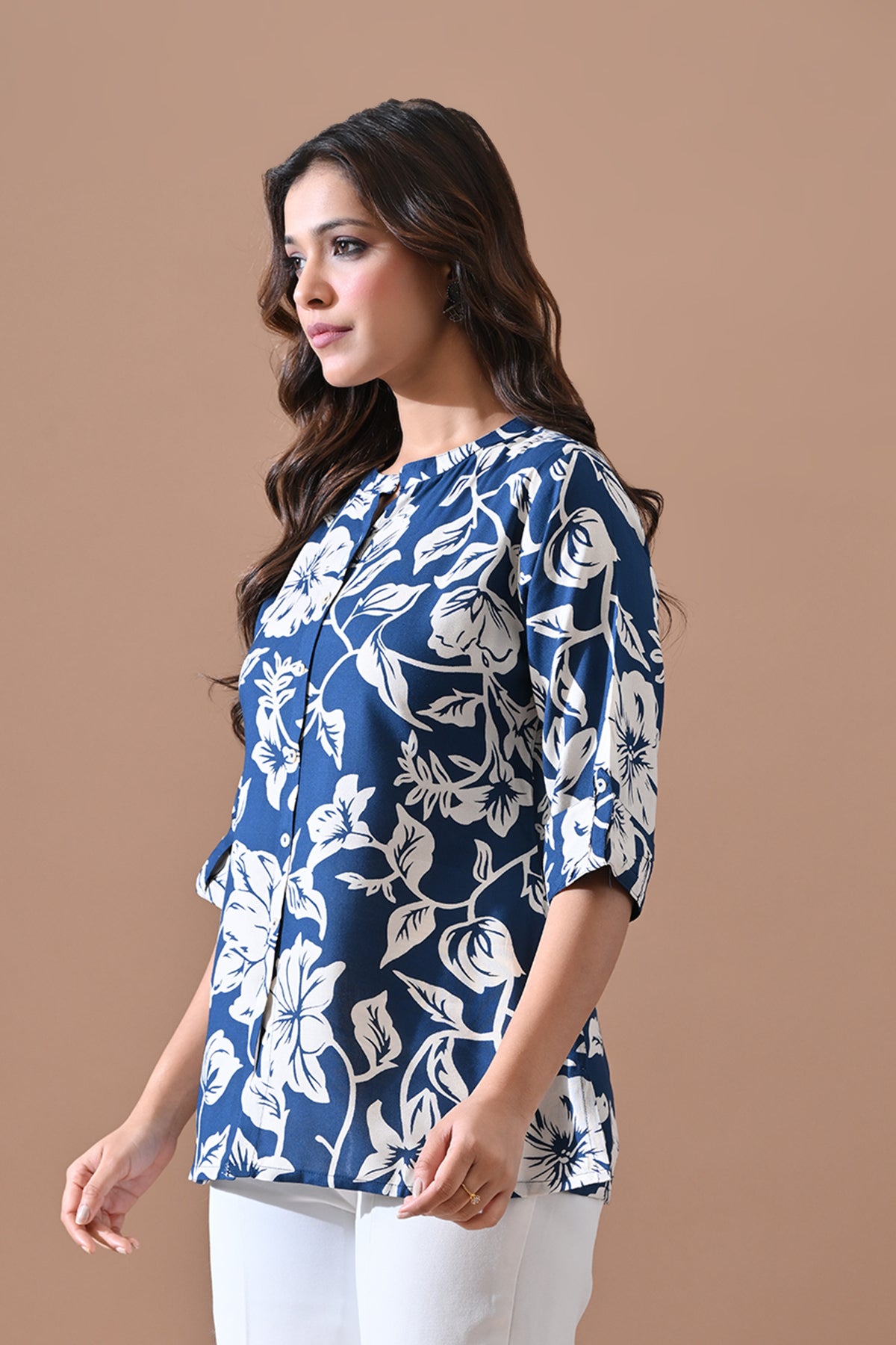 Blue Printed Top