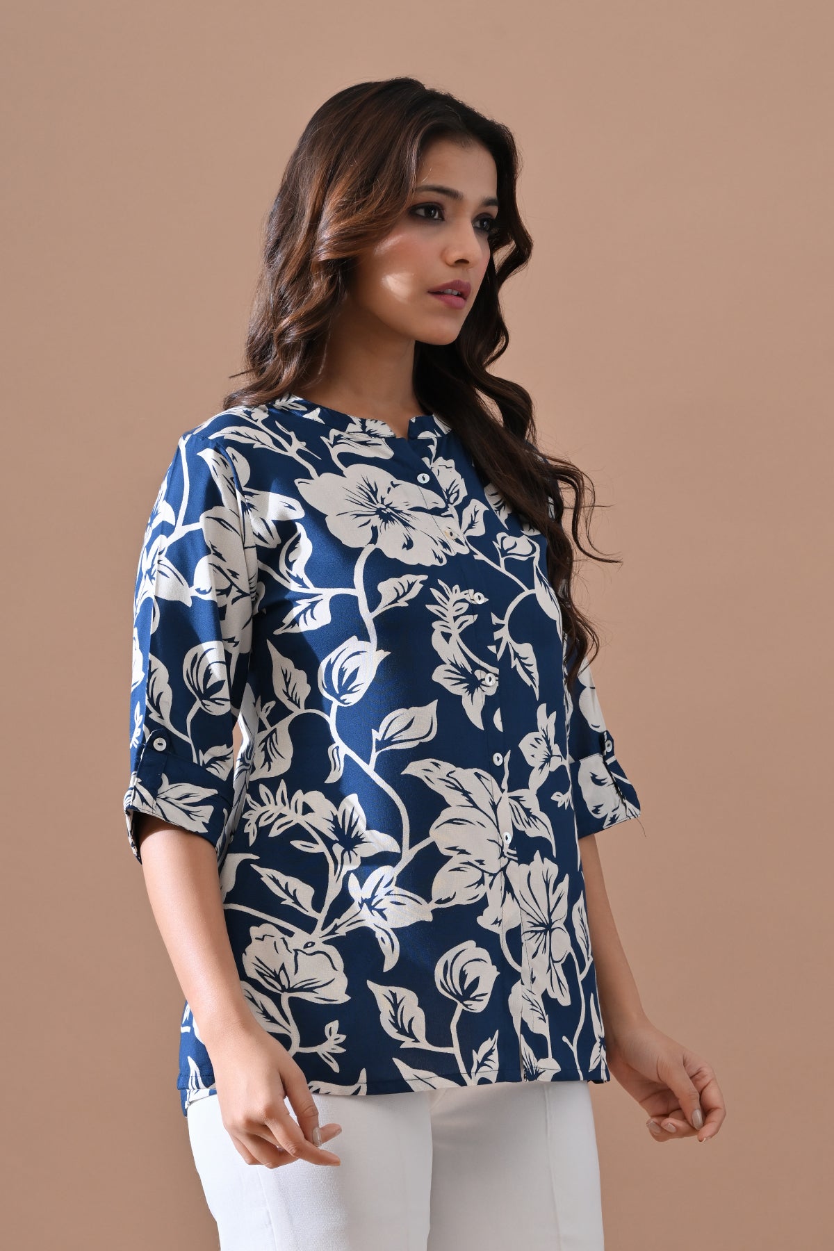 Blue Printed Top