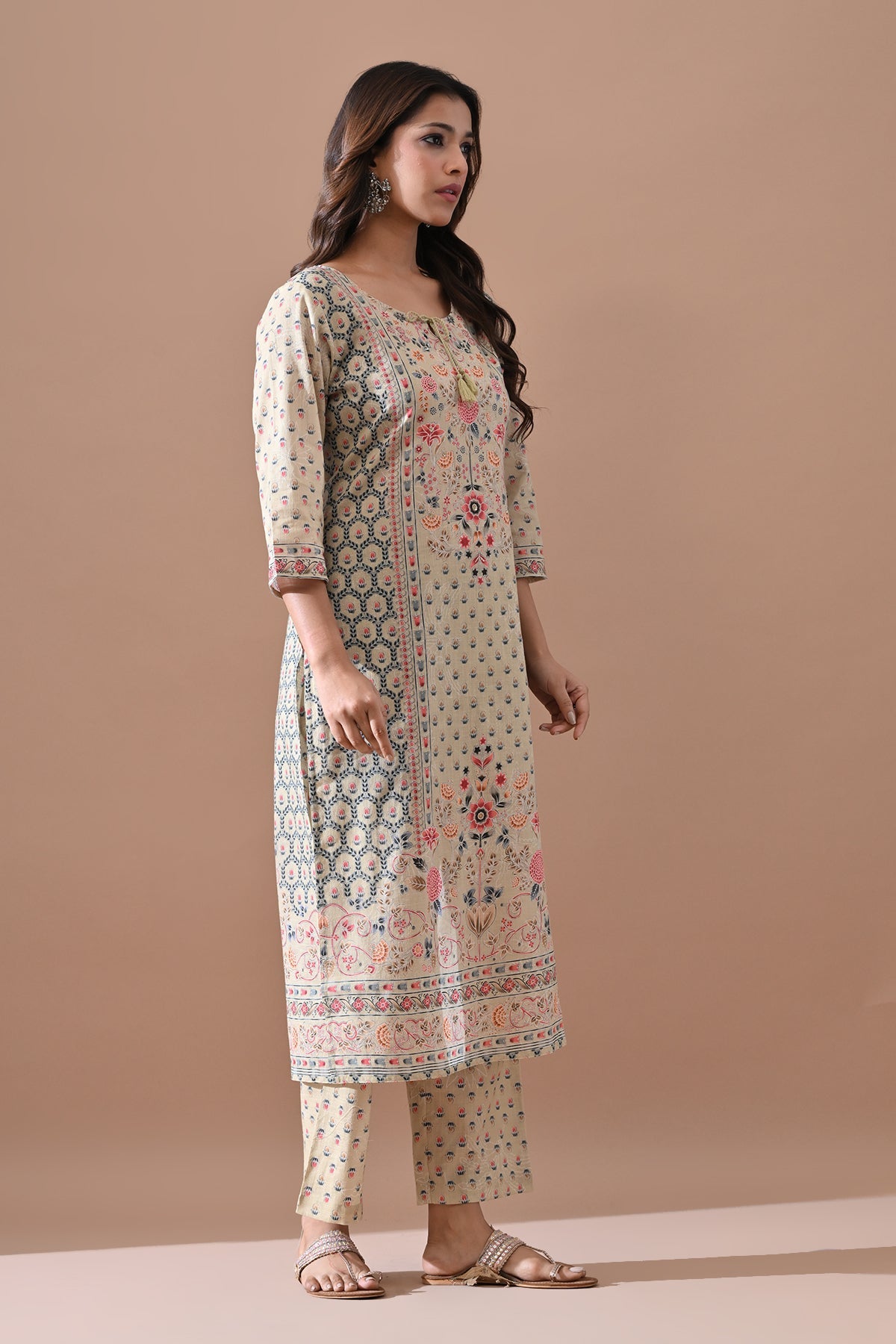 Green Printed Kurta Set