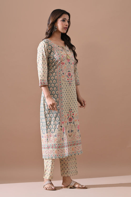 Green Printed Kurta Set