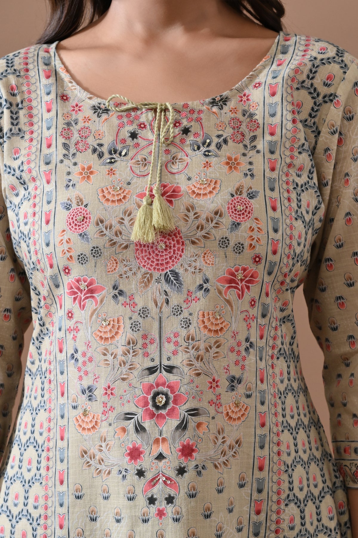 Green Printed Kurta Set