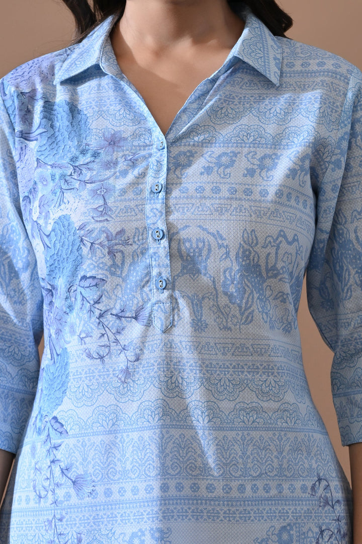 Blue Printed Kurta