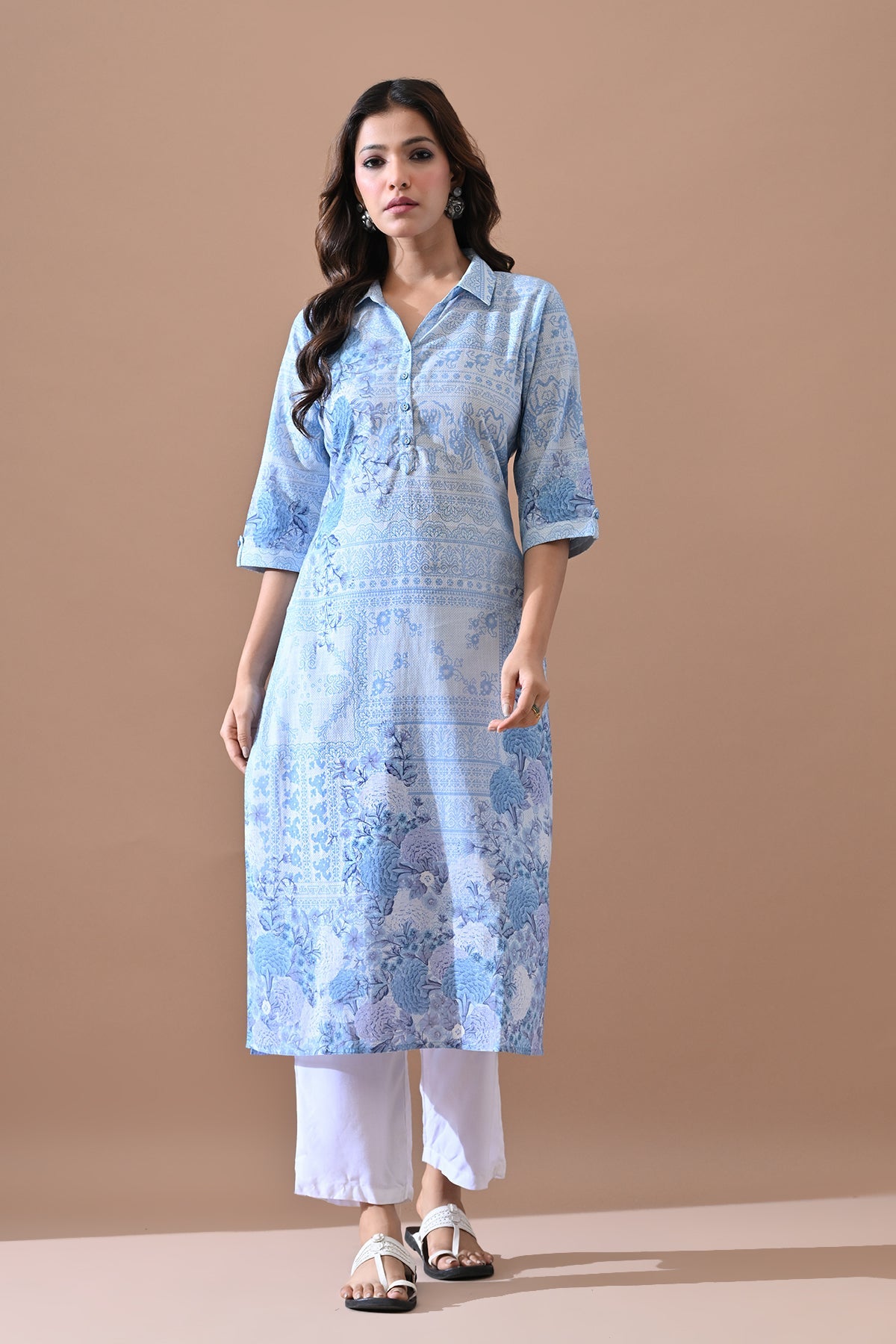 Blue Printed Kurta