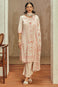 Cream Printed Kurta 3 Pcs Set
