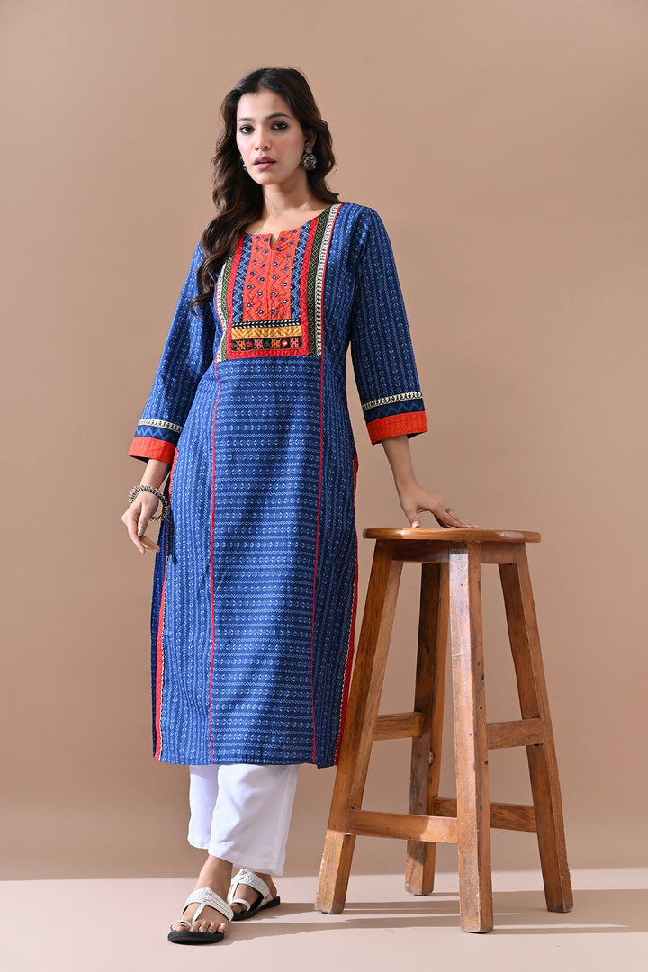 Blue Printed Kurta