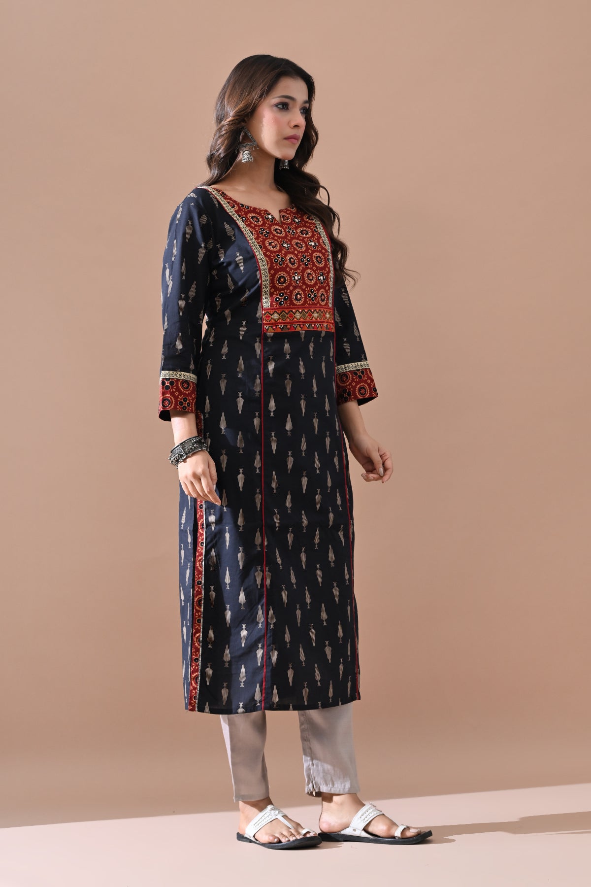 Black Printed Kurta