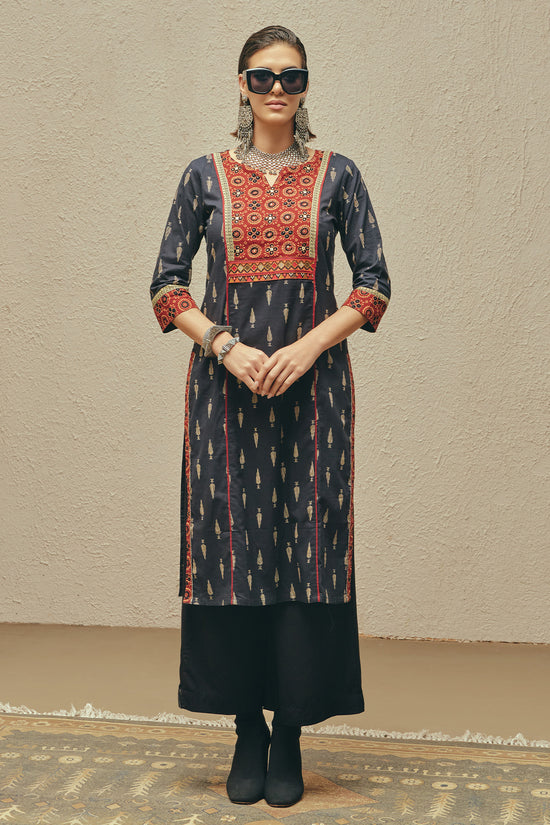 Black Printed Kurta