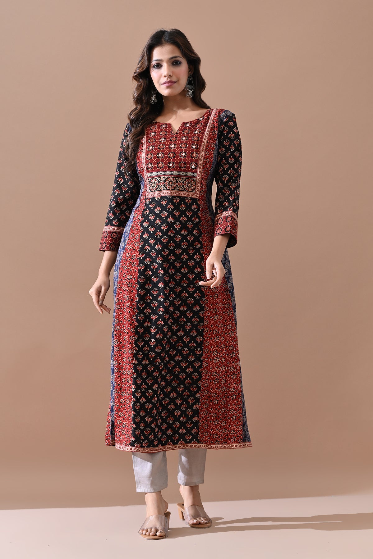 Multi Printed A-line Kurta