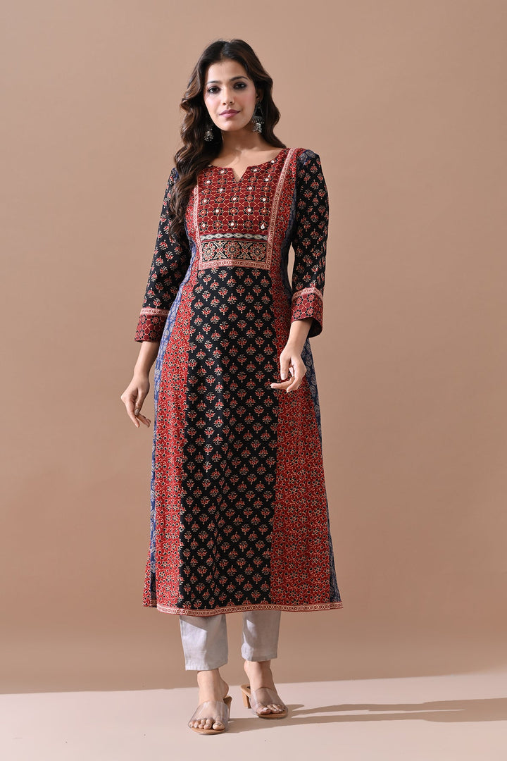 Multi Printed A-line Kurta