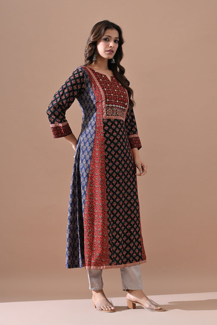 Multi Printed A-line Kurta