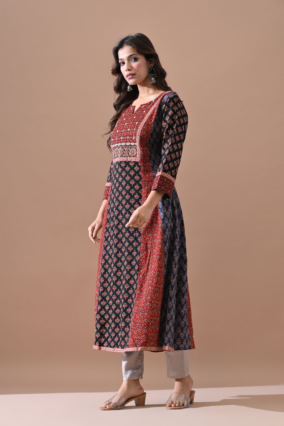 Multi Printed A-line Kurta