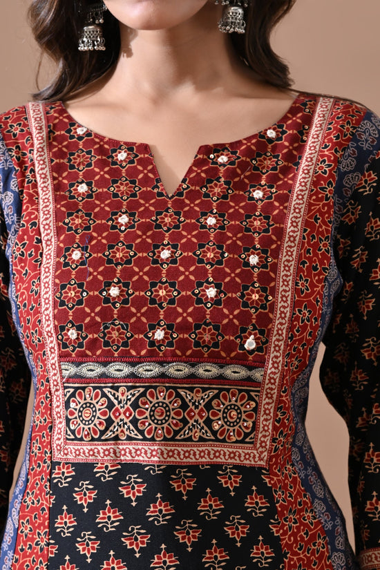 Multi Printed A-line Kurta