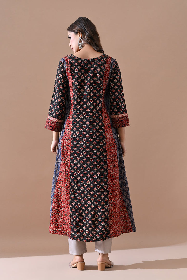 Multi Printed A-line Kurta