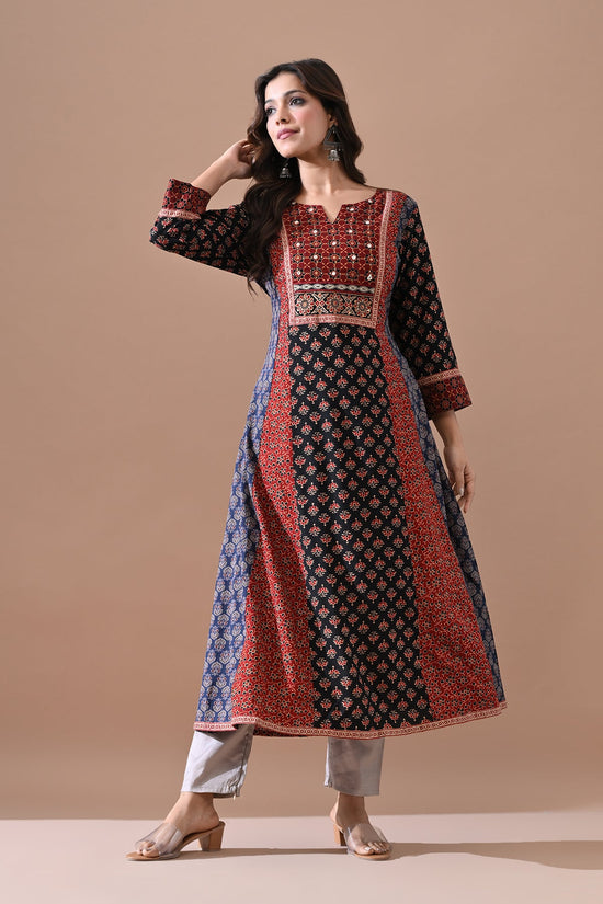 Multi Printed A-line Kurta
