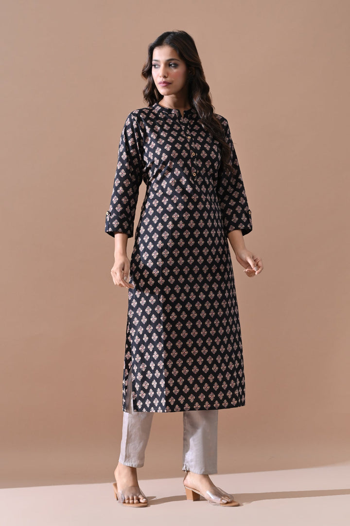 Black Printed Kurta