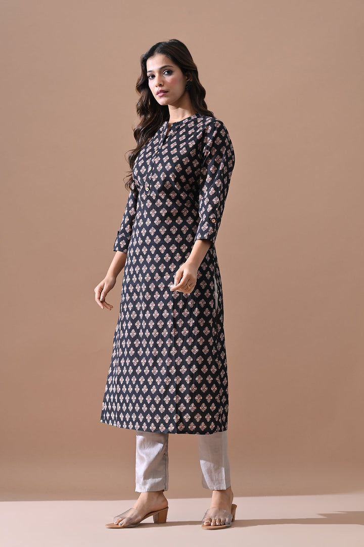 Black Printed Kurta