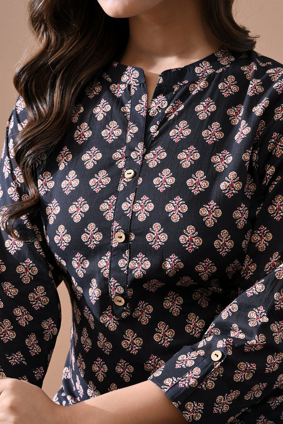 Black Printed Kurta