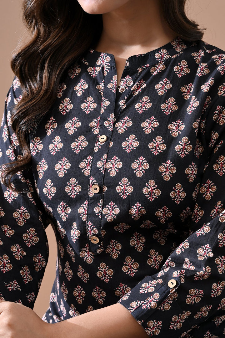 Black Printed Kurta