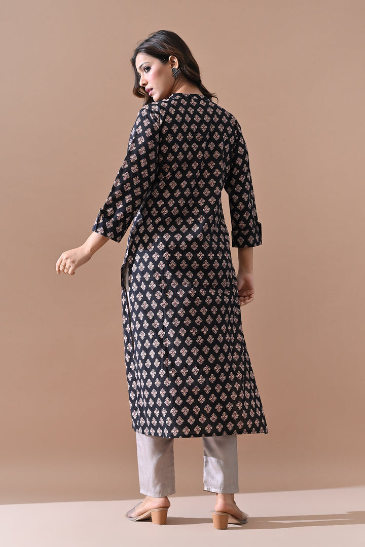 Black Printed Kurta
