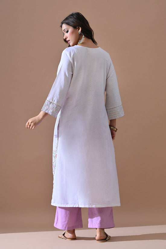 Cream Embroidered Kurta Set